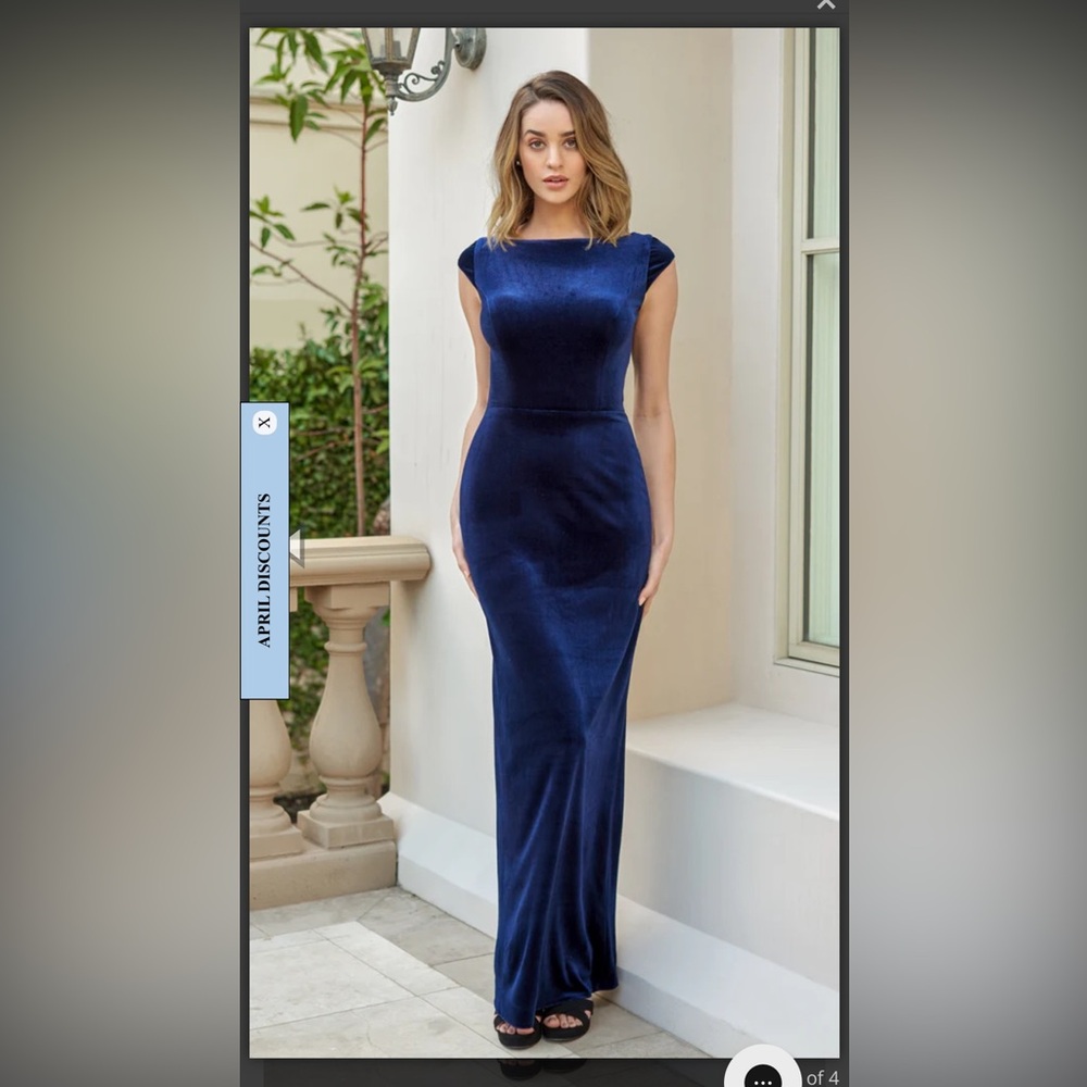 Jasmine Black Velvet Bridesmaid Dress
